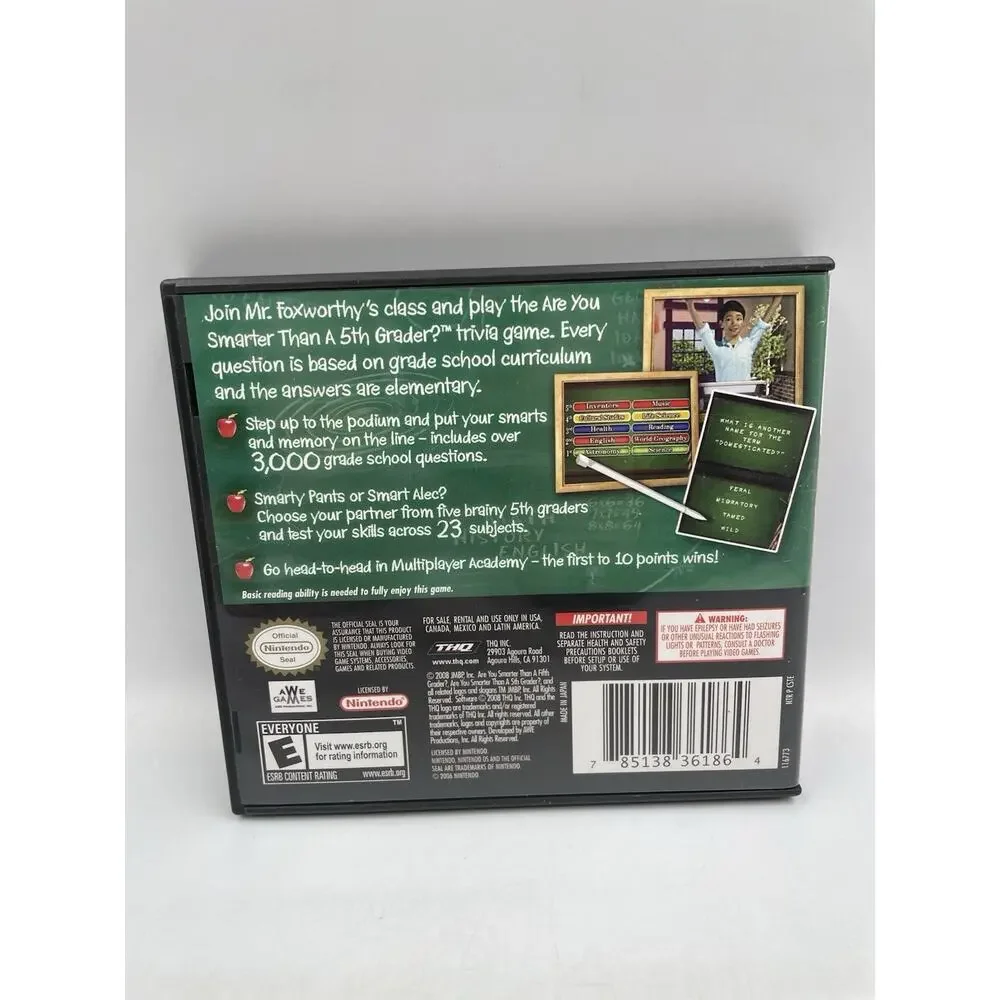Are You Smarter Than a 5th Grader Back to School (Nintendo DS, 2010) Tested
